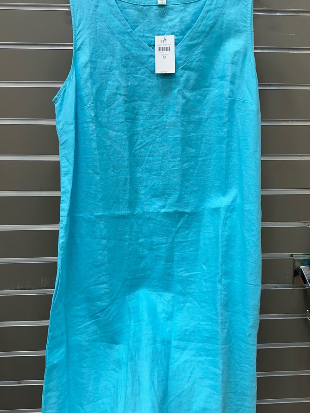 J. Jill Baltic Blue V-Neck Linen Top